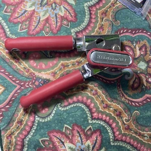 KitchenAid Can Opener Stainless Steel Blade Easy Grip Handles Red - Picture 1 of 10