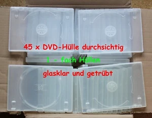 45 x DVD-Hülle einfach 1-fach glasklar und getrübt neu und gebraucht - Bild 1 von 3