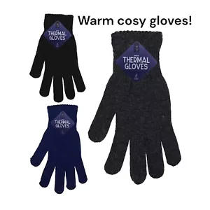 Herren Winter Thermohandschuhe Herren schwarz grau und blau extra warm Strickhandschuhe - Bild 1 von 13