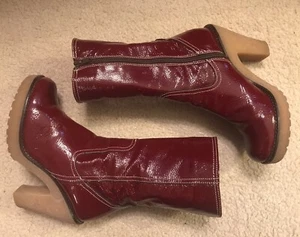 Rote Damen-Lacklederstiefel von Piel (2,5 Zoll Absatz) Größe EU 36-37 / US 6,5 sexy! - Bild 1 von 9