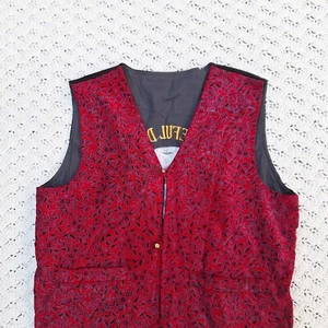 Vtg Grateful Dead Embroidered Skull Spell Out Graphic Button Up Pirate Vest - Picture 1 of 5
