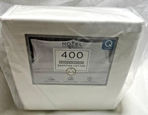Hotel Signature Egyptian Cotton 400 TC 6-Piece Sheet Set, White, Queen - Picture 1 of 2