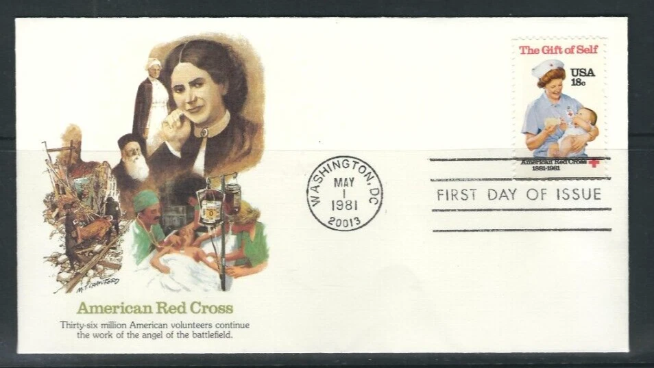 USA SC # 1910 American Red Cross FDC . Fleetwood Cachet.. - Image 1 of 1