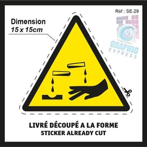 Corrosive Materials - 15x15cm - Adhesive Stickers - SE-29 - Picture 1 of 1