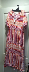 New with tags Rockman's printed midi dress new / tags size 14,beautiful 😀 - Picture 1 of 6