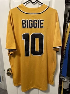 Biggie Bad Boy Records Baseball Jersey Men's Yellow Size XXL Notorious BIG - Picture 1 of 2