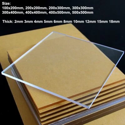 Acrylic Sheet Clear Board Organic Plastic Glass Methacrylate Round Transparent - Immagine 1 di 4
