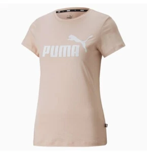 Puma Essentials Logo Women's Tee Rose Quartz Brand New With Tags Size S M L - Picture 1 of 7