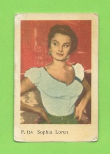 1958 Dutch Gum Card P #154 Sophia Loren