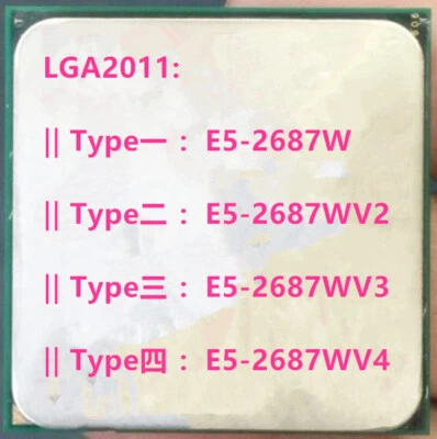 Procesador CPU Intel Xeon E5-2687W E5-2687WV2 E5-2687WV3 E5-2687WV4 Foto 1 de 4