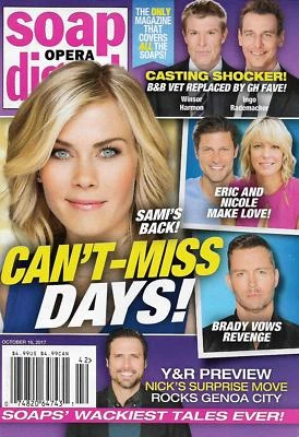 Soap Opera Digest Magazine October 16 2017 Alison Sweeney Grant Show Jamie Luner - Image 1 of 2