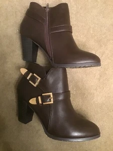 Neue mittelbraune Kunstleder Stiefeletten Wallis Gr. 4 - Bild 1 von 3