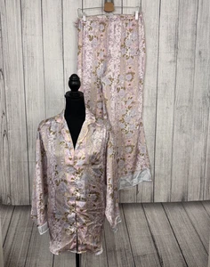 Conjunto de pijama de satén de gran tamaño rosa pierna ancha Free People Intimately para mujer - Imagen 1 de 10