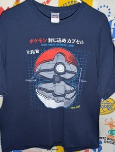 Vintage Pokemon XL Pokeball Diagram Series 1-1997 Shirt Nintendo - Bild 1 von 6