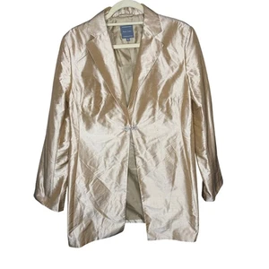 Marc Aurel Silk Embroidered Jacket Women's Size 42/XL - Picture 1 of 4