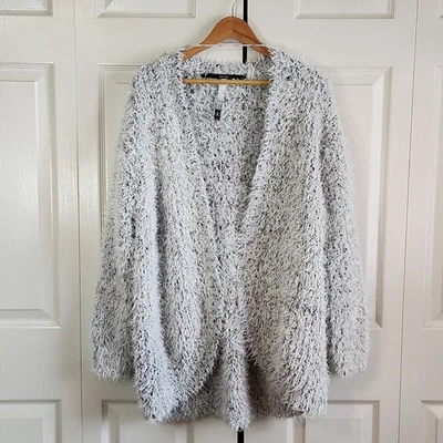 Cárdigan Suéter Kensie Para Mujer Gris Negro Pestañas Talla LG Open Academia Suave Foto 1 de 4