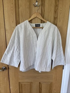 Oska Light Weight embroidered Boxy Open jacket Relax Beige Ivory Lagen Kimono - Picture 1 of 21