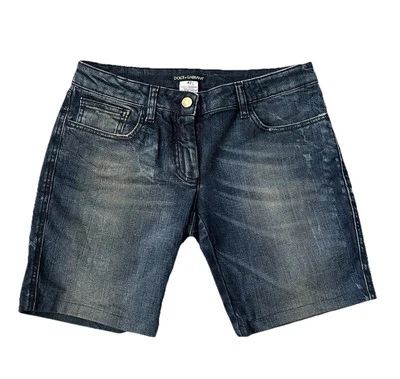 NUEVO Pantalones Cortos de Jean Dolce & Gabbana Denim Mujer IT 42 EE. UU. Med Azul Oscuro Envejecido Foto 1 de 4