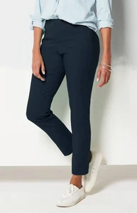 J. JILL Navy Blue Essential Cotton-Stretch Pull-On Ankle Pants w/ Zip Pockets 16 - Picture 1 of 5