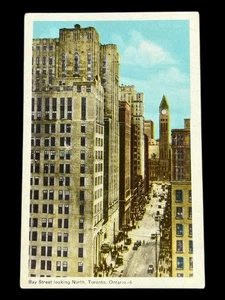Tarjeta postal vintage de Bay Street Toronto Canadá sin usar - Imagen 1 de 2