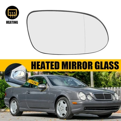 Mirror Glass For 1998-2002 Mercedes Benz CLK320 Heated Passenger Side B66818421 - Image 1 of 4