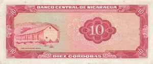 Nicaragua 10 Cordobas 27.4.1972 Serie C zirkulierte Banknote IJ 1 - Bild 1 von 2