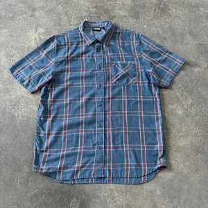 Vans Shirt Mens XL Extra Large Blue Plaid Button Up Short Sleeve Skateboarding - Picture 1 of 9