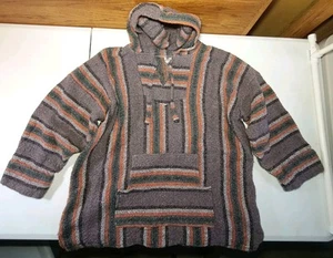 De Colección Artesanías Baja Sudadera con Capucha XXL Rayas Festival Droga Alfombra México Patinador Surfista - Imagen 1 de 6