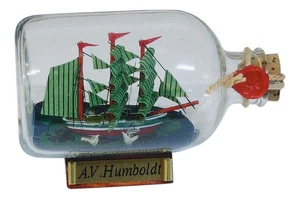 Barco En Botella - Alexander Von Humboldt Barco De Vidrio/Madera/Mesón 9 X - Imagen 1 de 1
