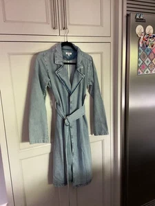 Vestido envolvente Good American Blue Jean con cinturón #Blue422 talla 2 nuevo con etiquetas - Imagen 1 de 12
