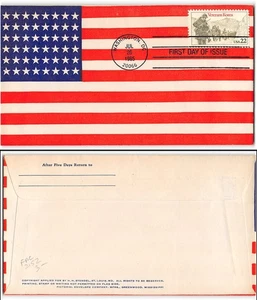 US #2152 FDC, on entire 48-star flag, HH Stendel patriotic envelope, 1985 - Picture 1 of 1