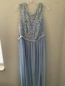 David’s Bridal Lace Dress Baby Blue Bodice SZ 18 Wedding Cruise Party Mother - Picture 1 of 21
