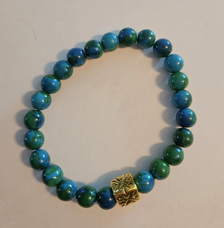 Healing Crystals Bracelet Turquoise Howlite Beads Stretch  Foto 1 de 1