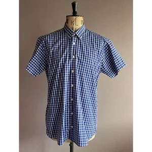 Gitmas Bros Hemd Herren Größe L Navy Kariert 100% Baumwolle Made in USA - Bild 1 von 10