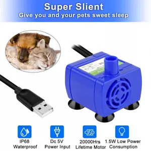 Ersatzpumpe, USB- Pumpe für Trinkbrunnen Katzen Hunde Wasserspender 160L/H Leise - Bild 1 von 12