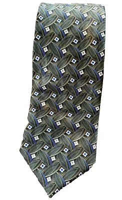 Corbata Oleg Cassini Vintage Para Hombre Oliva Texturizada Seda Foto 1 de 4