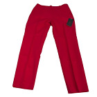 Zara Basic Collection Womens Straight Leg Ankle Pants Size 6 Red Side Zip New