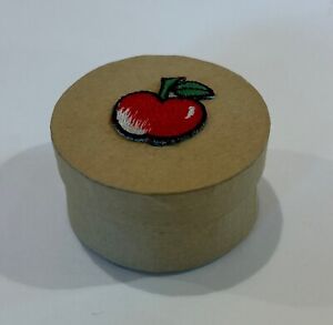 Papier Mache Circular Trinket Box  with Cherry on top