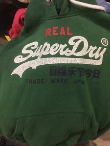 Superdry Men Green Pullover Hoodie Size S Heavyweight japan Rare Small - Picture 1 of 1