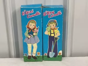 Rare Vtg Pair 8" Boy And Girl Made in Japan New Open Box - Picture 1 of 16