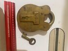 antique solid brass pad lock. USN #1 Federal. Old English. W.Bell & Sons.HAS KEY