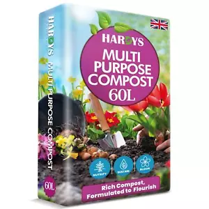 Hardys 60 Litre Multi All Purpose Compost 60L Bag Containers Basket Garden - Picture 1 of 7