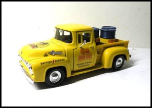 GOLDEN FLEECE 1956 Ford F-100 Custom Graphics Yellow Diecast Pickup +3 Barrels - Picture 1 of 14