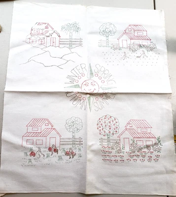 De Colección Estampado Punto de Cruz Estampado Tela Gruesa Temporadas País 21x18 Panel B Foto 1 de 4