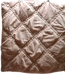 Grandin Road 2 Nora Blush Pink Velvet Quilted Euro Shams Glam Romantic Princess - Bild 1 von 7