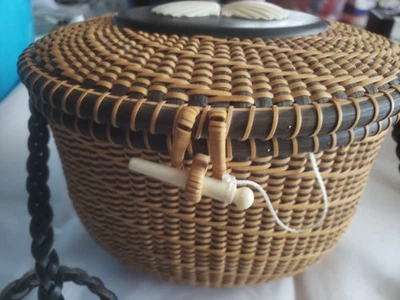 1998 LAWRENCEWHEELER ХУДОЖНИК NANTUCKET КОРЗИНА СУМОЧКИ КОЖАНЫЕ РЕМНИ НИКОГДА НЕ ИСПОЛЬЗОВАЛСЯ EX - Изображение 1 из 4