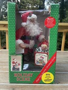 Vtg Holiday Creations Santa Claus Holiday Scene Christmas Music in Original Box - Picture 1 of 8