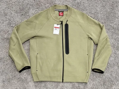 Chaqueta de bombardero Nike Sportswear Tech polar verde oliva cremallera completa FB8008-276 talla L Foto 1 de 3