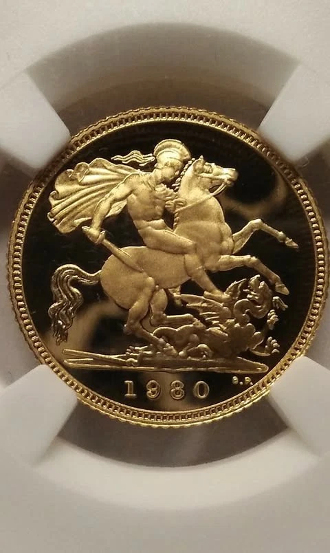 1980 Gold Proof Half Sovereign, NGC PF70 Ultra Cameo - Image 1 of 4