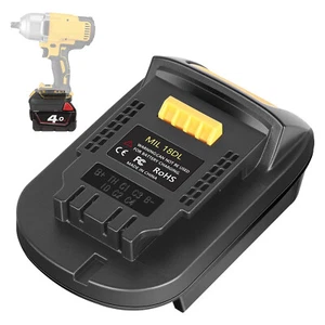 For Milwaukee 18V Lithium Battery Convert to Dewalt 20V MAX Tools Adapter - Picture 1 of 7